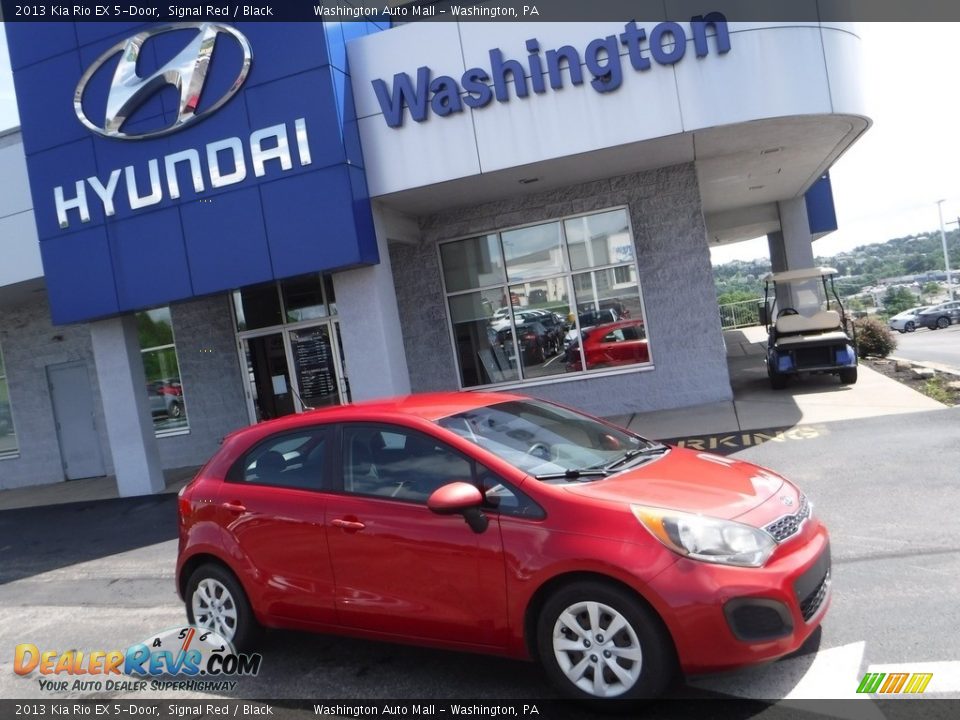 2013 Kia Rio EX 5-Door Signal Red / Black Photo #2