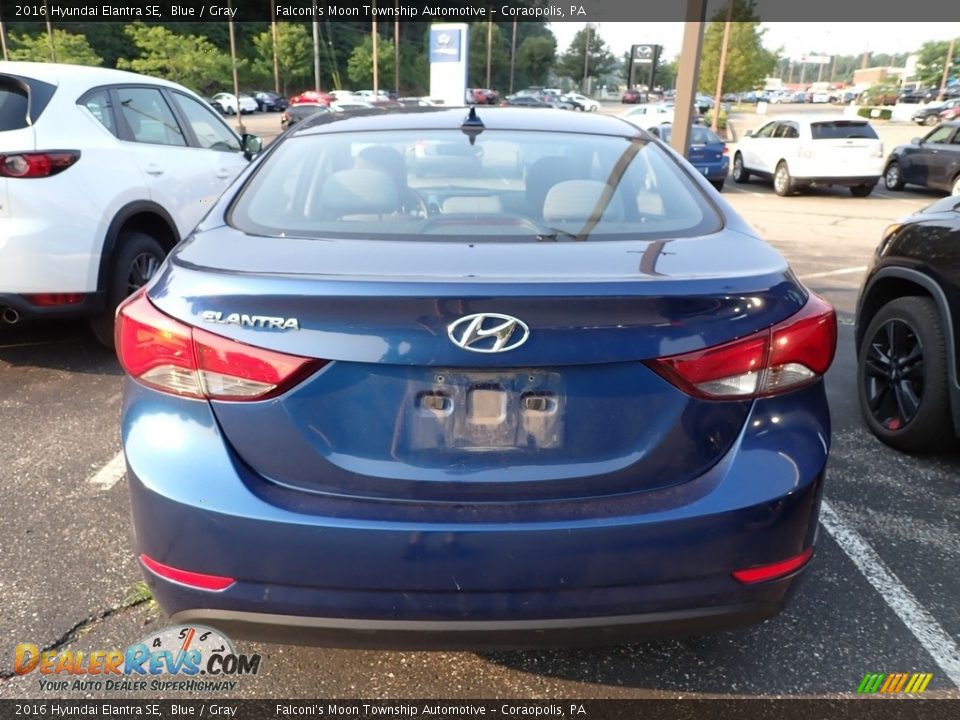 2016 Hyundai Elantra SE Blue / Gray Photo #3