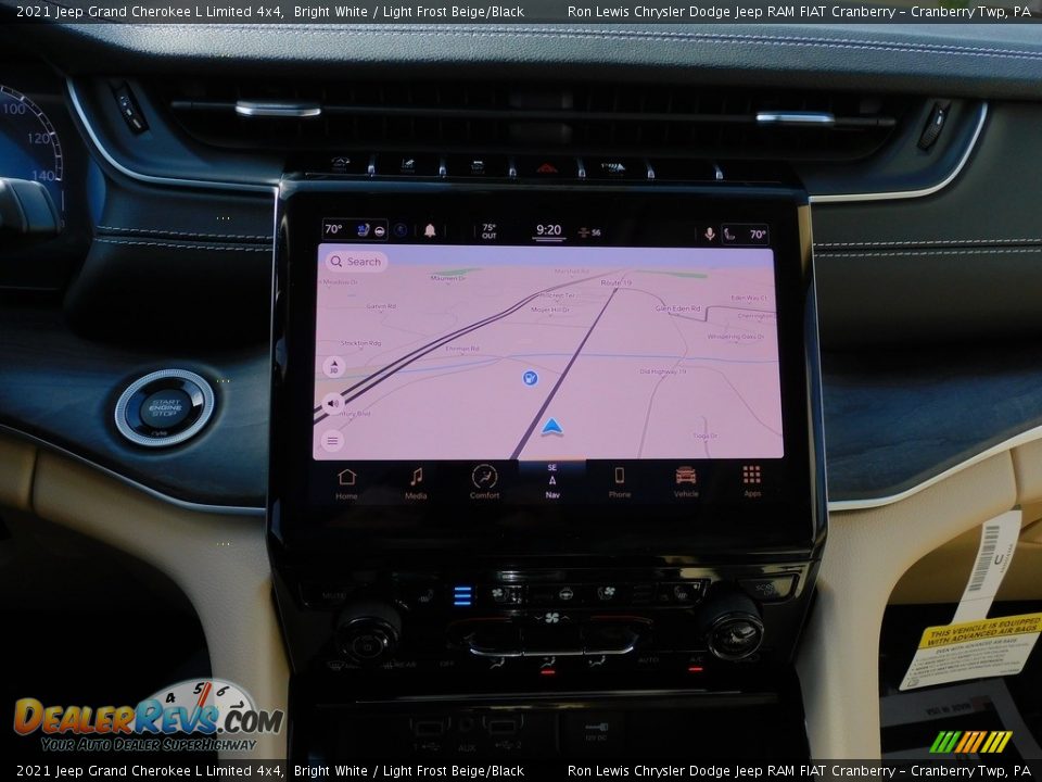 2021 Jeep Grand Cherokee L Limited 4x4 Bright White / Light Frost Beige/Black Photo #17