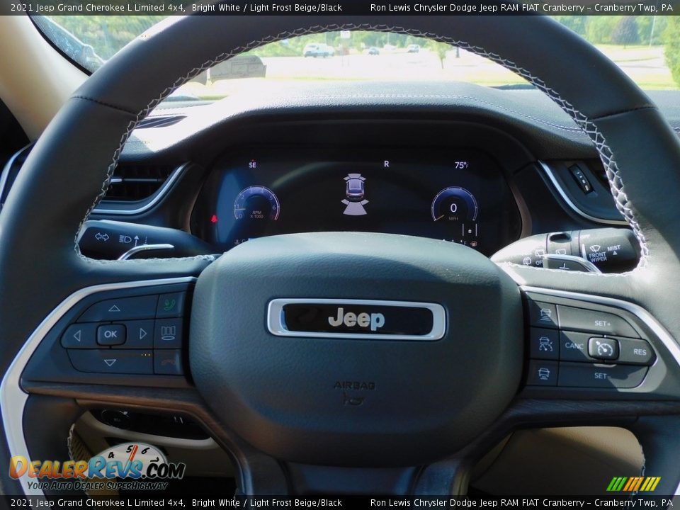 2021 Jeep Grand Cherokee L Limited 4x4 Bright White / Light Frost Beige/Black Photo #20