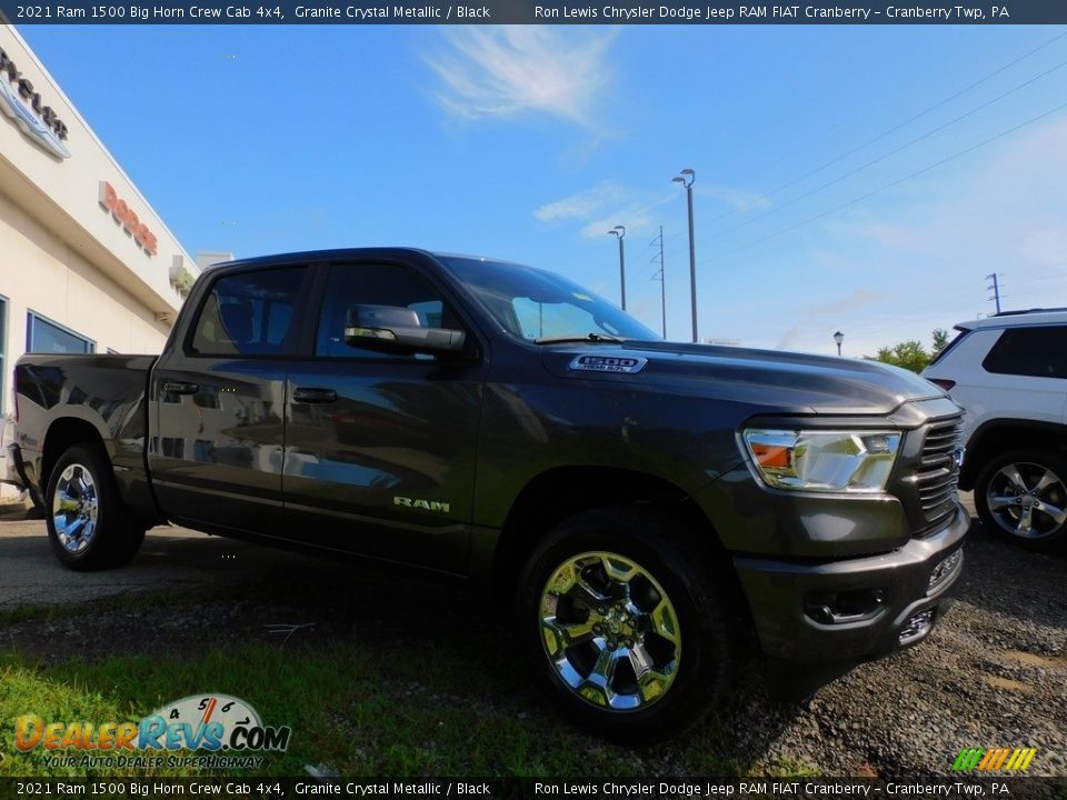 2021 Ram 1500 Big Horn Crew Cab 4x4 Granite Crystal Metallic / Black Photo #3