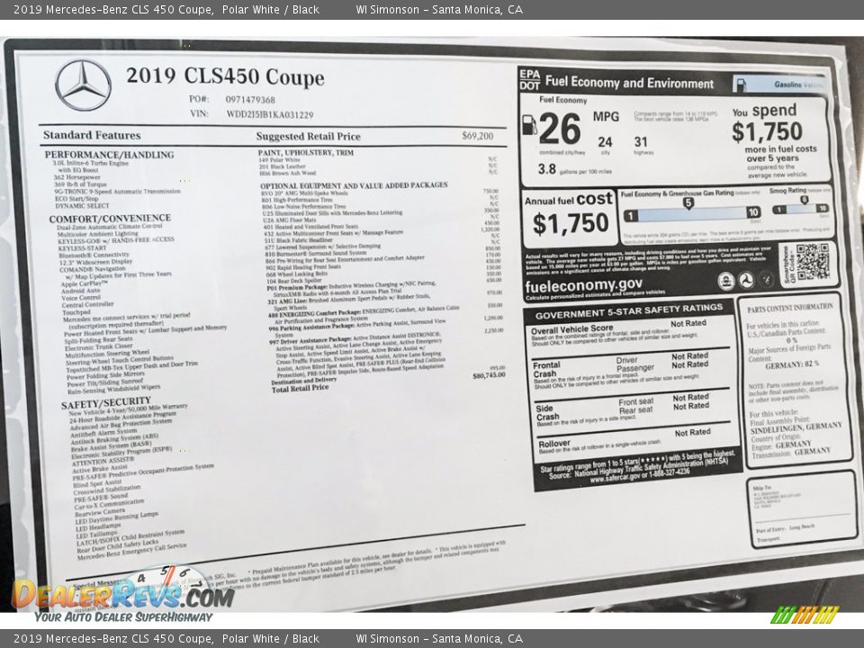 2019 Mercedes-Benz CLS 450 Coupe Polar White / Black Photo #10
