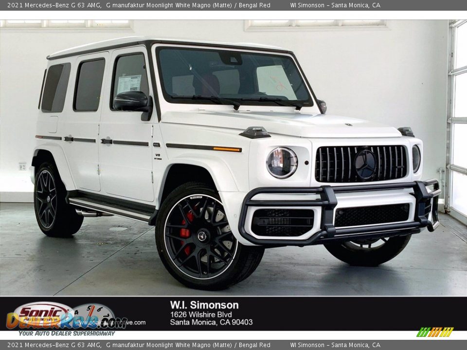 2021 Mercedes-Benz G 63 AMG G manufaktur Moonlight White Magno (Matte) / Bengal Red Photo #1