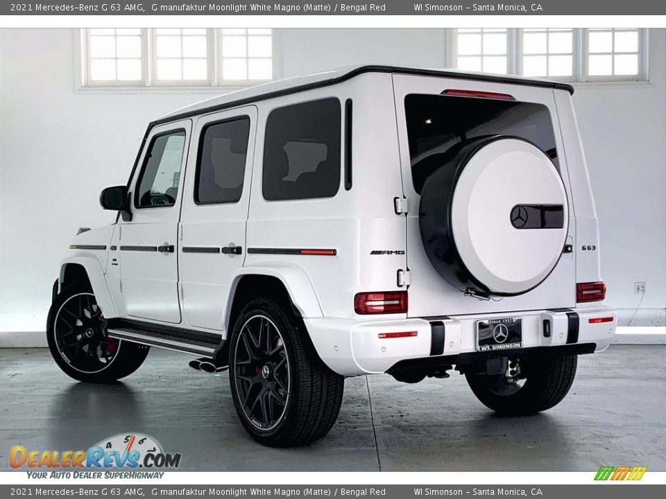 2021 Mercedes-Benz G 63 AMG G manufaktur Moonlight White Magno (Matte) / Bengal Red Photo #2