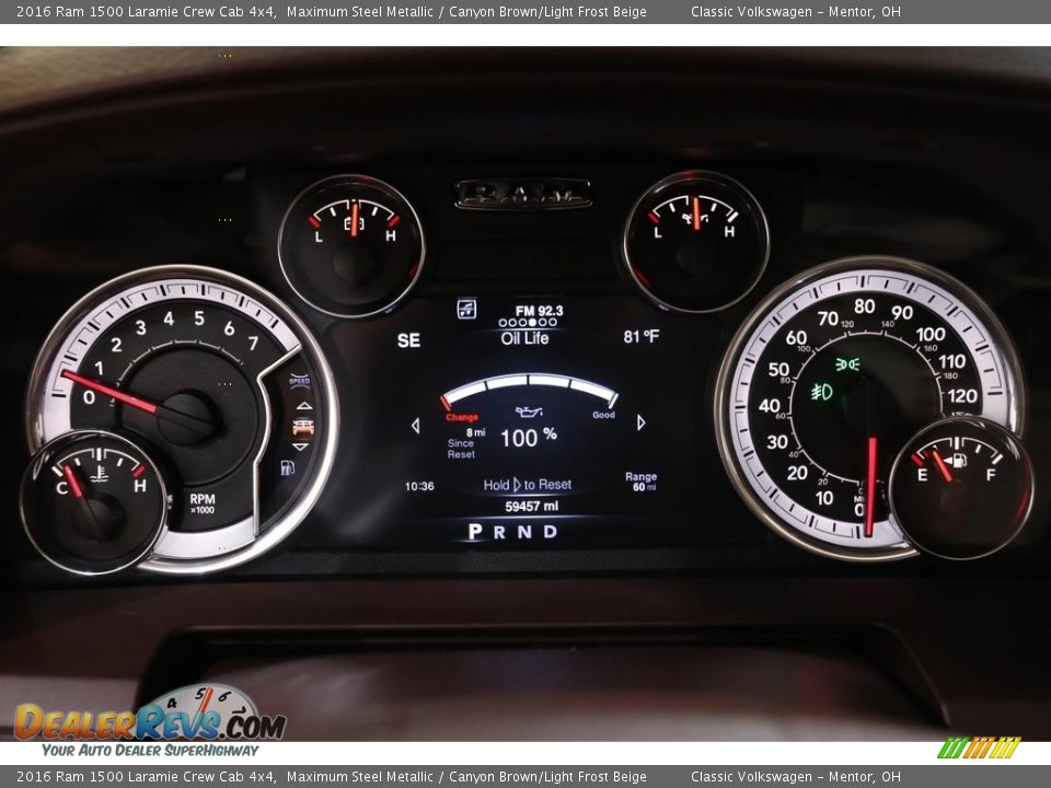 2016 Ram 1500 Laramie Crew Cab 4x4 Gauges Photo #8