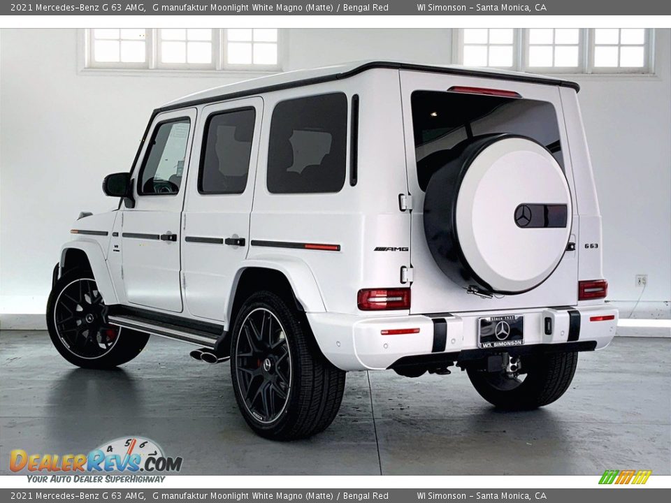 2021 Mercedes-Benz G 63 AMG G manufaktur Moonlight White Magno (Matte) / Bengal Red Photo #2