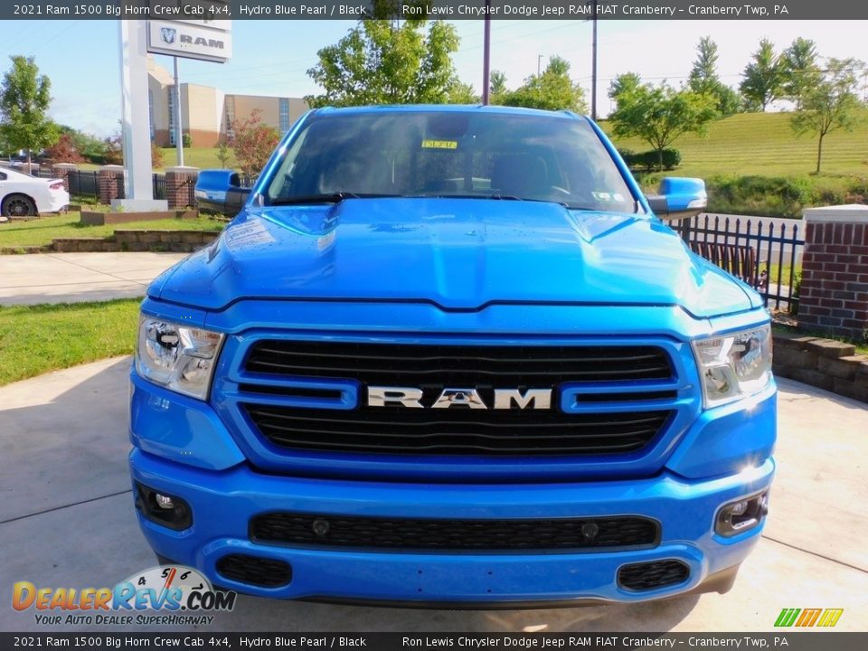 2021 Ram 1500 Big Horn Crew Cab 4x4 Hydro Blue Pearl / Black Photo #2
