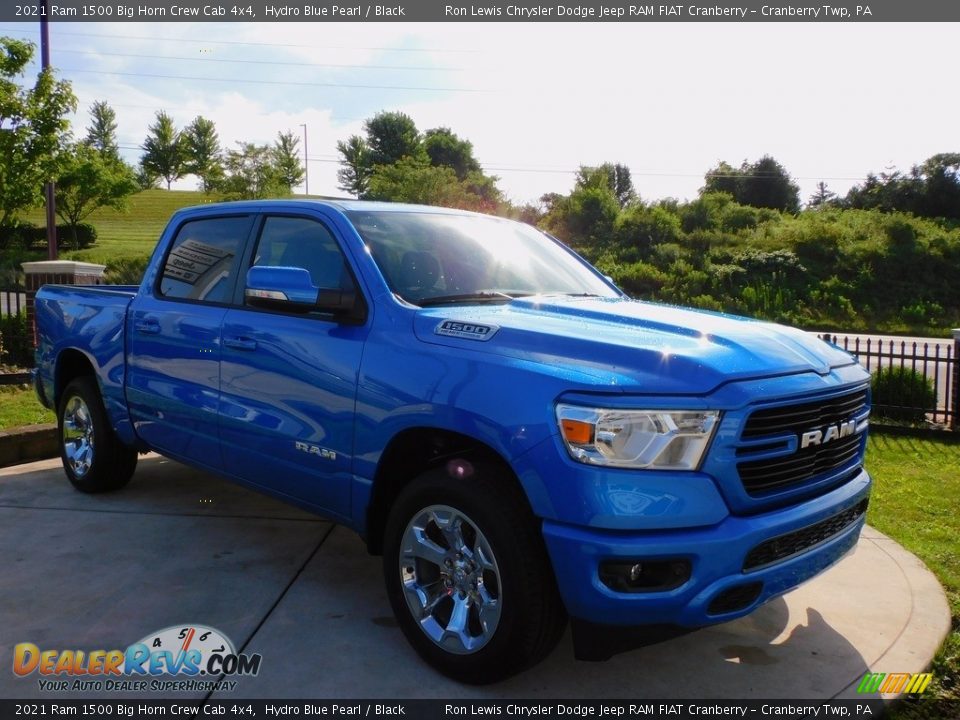 2021 Ram 1500 Big Horn Crew Cab 4x4 Hydro Blue Pearl / Black Photo #3