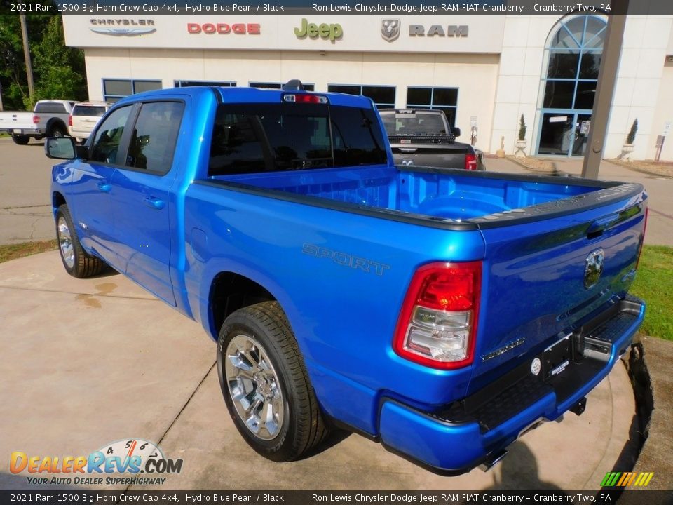 2021 Ram 1500 Big Horn Crew Cab 4x4 Hydro Blue Pearl / Black Photo #8