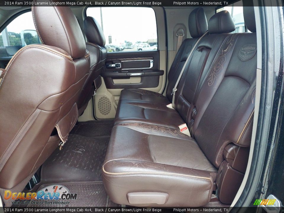 Rear Seat of 2014 Ram 3500 Laramie Longhorn Mega Cab 4x4 Photo #12