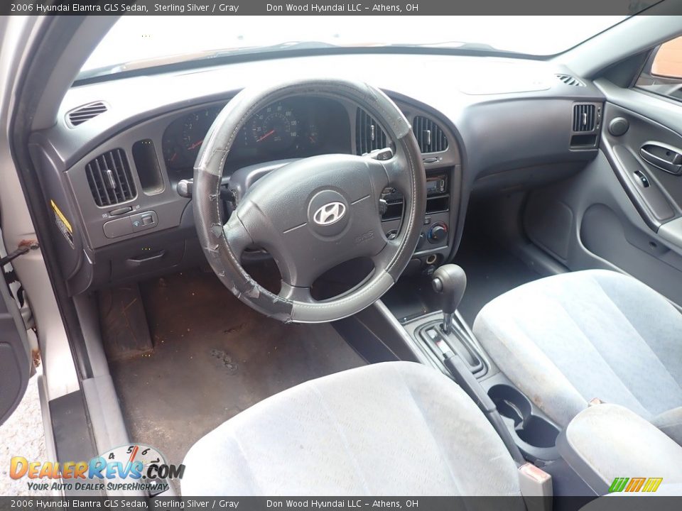 2006 Hyundai Elantra GLS Sedan Sterling Silver / Gray Photo #12