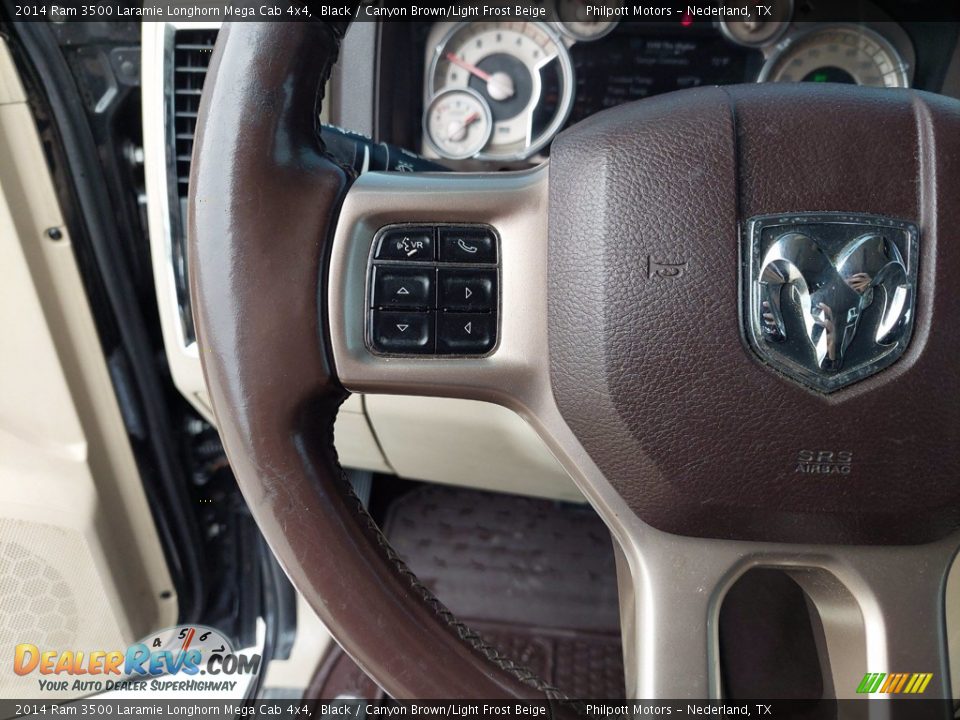2014 Ram 3500 Laramie Longhorn Mega Cab 4x4 Steering Wheel Photo #16