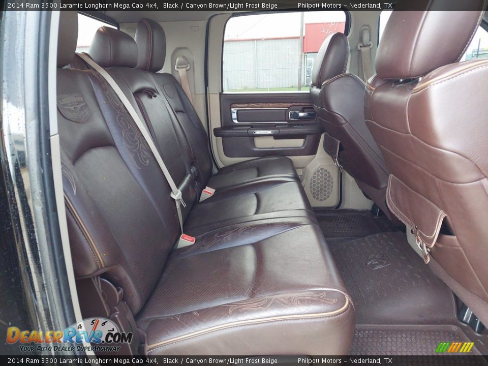 Rear Seat of 2014 Ram 3500 Laramie Longhorn Mega Cab 4x4 Photo #25