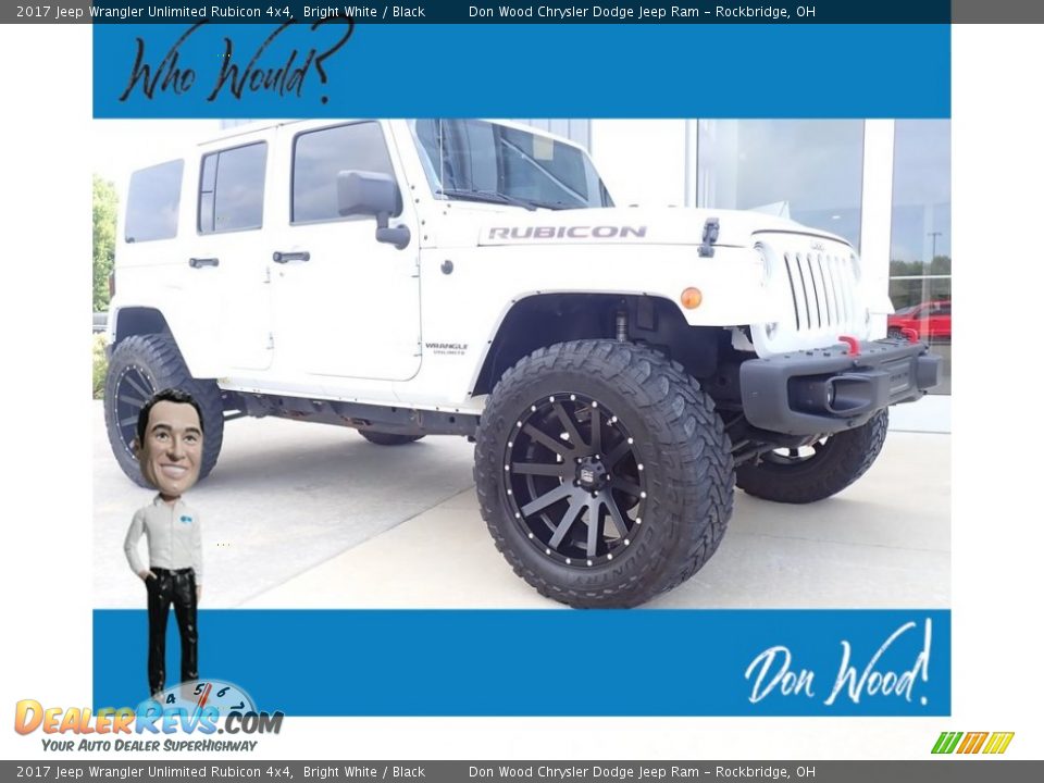 2017 Jeep Wrangler Unlimited Rubicon 4x4 Bright White / Black Photo #1