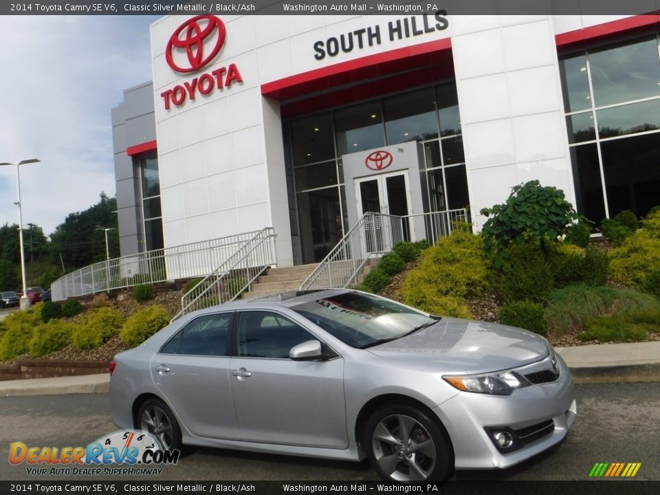 2014 Toyota Camry SE V6 Classic Silver Metallic / Black/Ash Photo #2