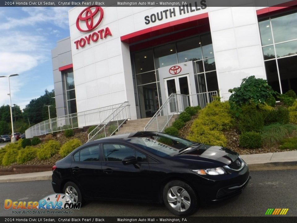 2014 Honda Civic LX Sedan Crystal Black Pearl / Black Photo #2