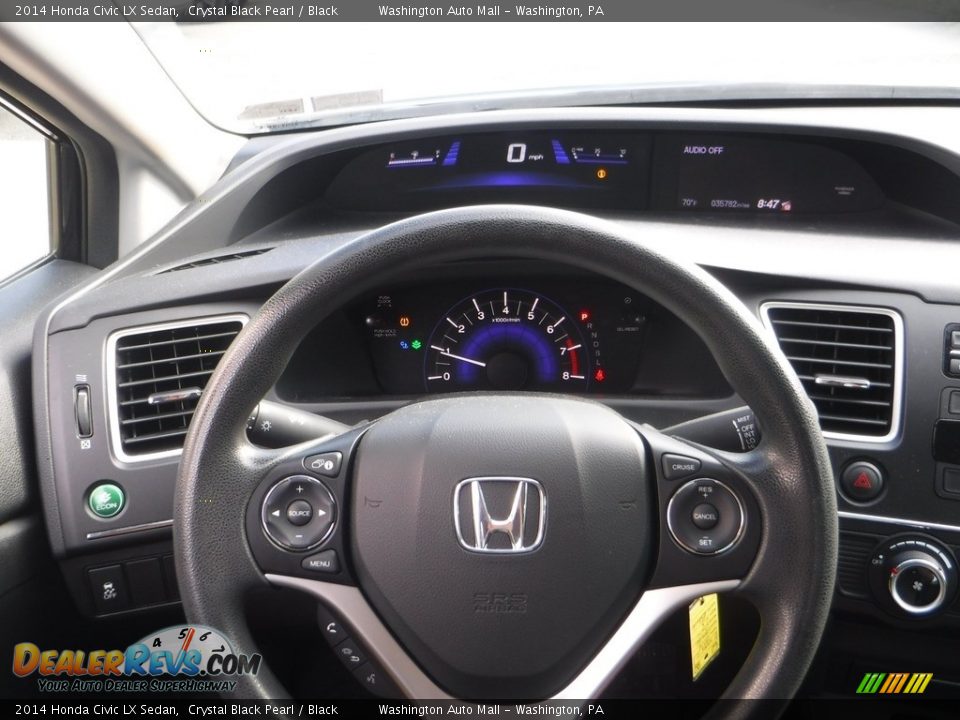 2014 Honda Civic LX Sedan Crystal Black Pearl / Black Photo #4