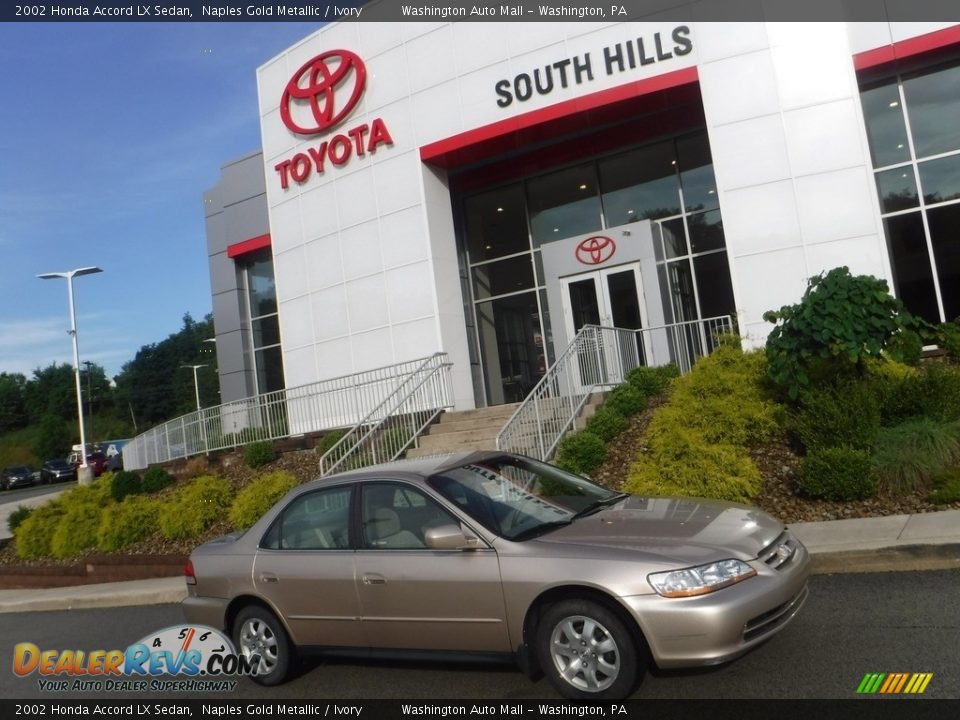 2002 Honda Accord LX Sedan Naples Gold Metallic / Ivory Photo #2