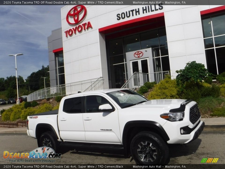 2020 Toyota Tacoma TRD Off Road Double Cab 4x4 Super White / TRD Cement/Black Photo #2