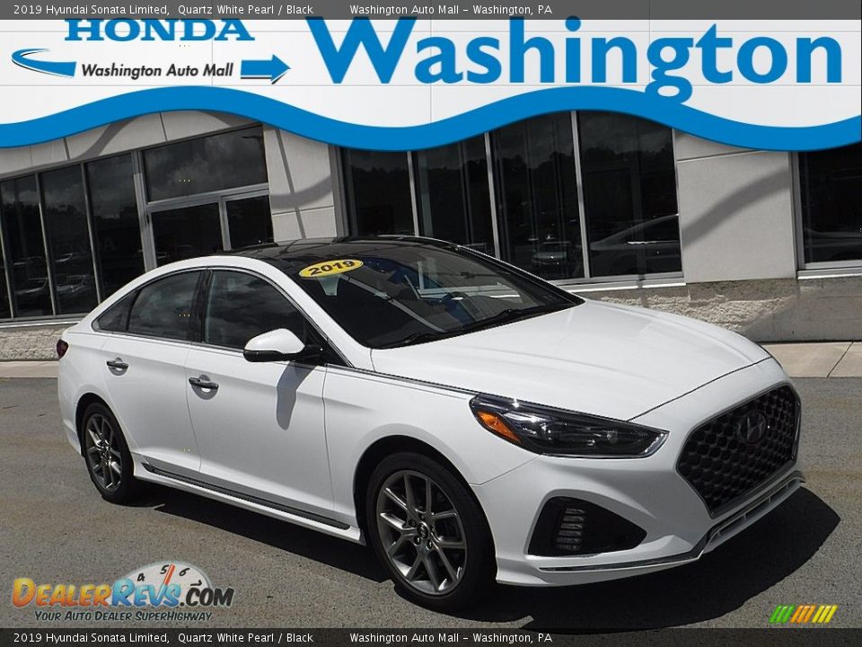 2019 Hyundai Sonata Limited Quartz White Pearl / Black Photo #1