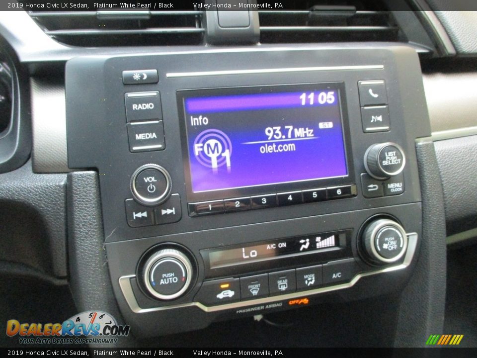 2019 Honda Civic LX Sedan Platinum White Pearl / Black Photo #14