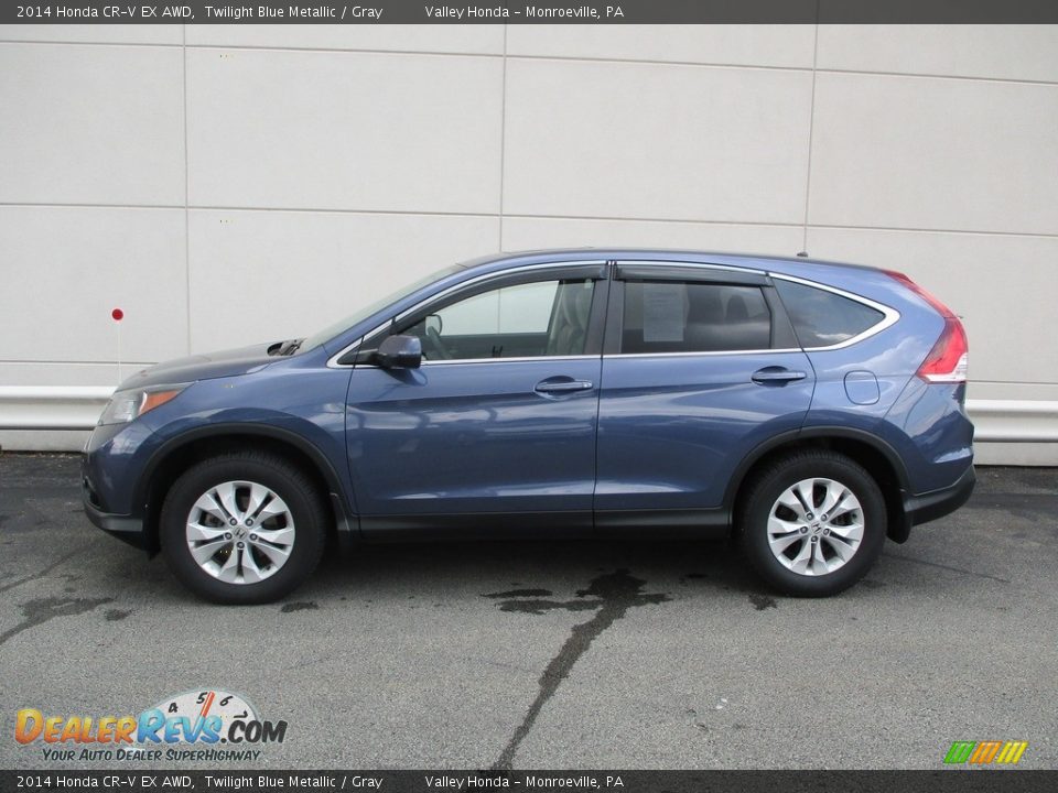 2014 Honda CR-V EX AWD Twilight Blue Metallic / Gray Photo #2