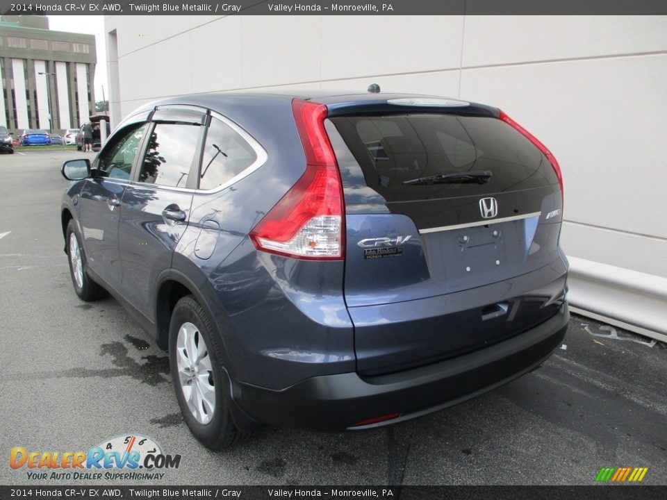 2014 Honda CR-V EX AWD Twilight Blue Metallic / Gray Photo #3