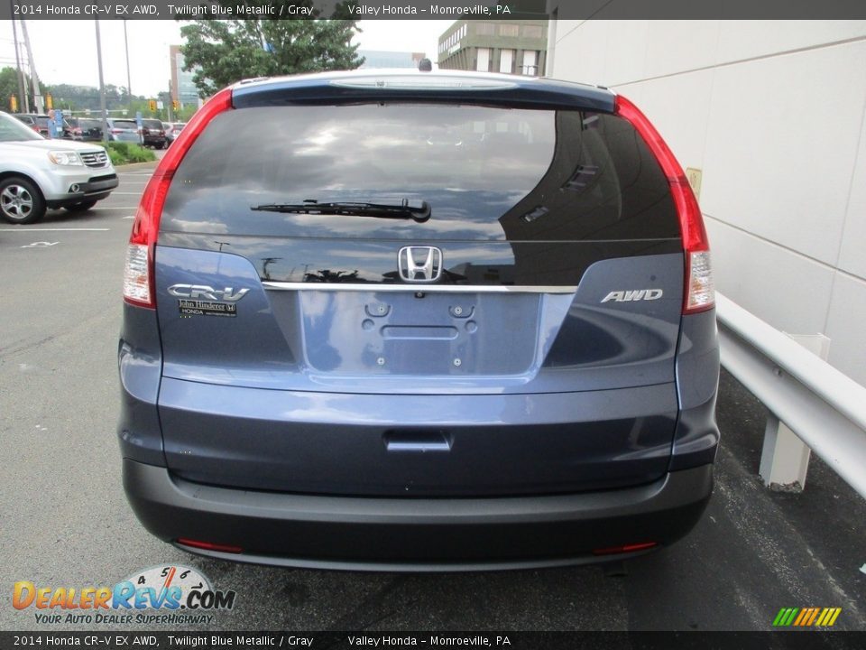 2014 Honda CR-V EX AWD Twilight Blue Metallic / Gray Photo #4