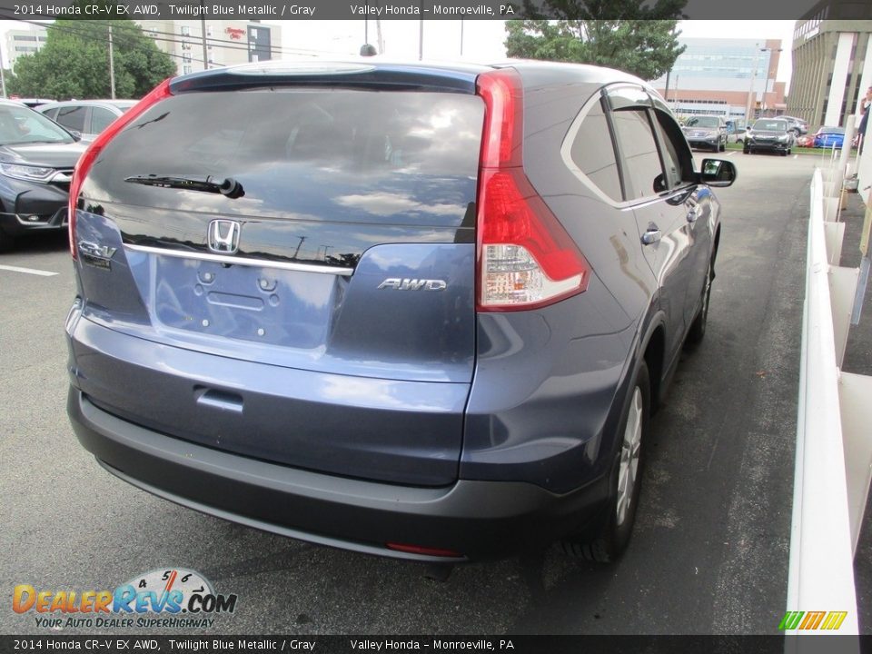 2014 Honda CR-V EX AWD Twilight Blue Metallic / Gray Photo #5