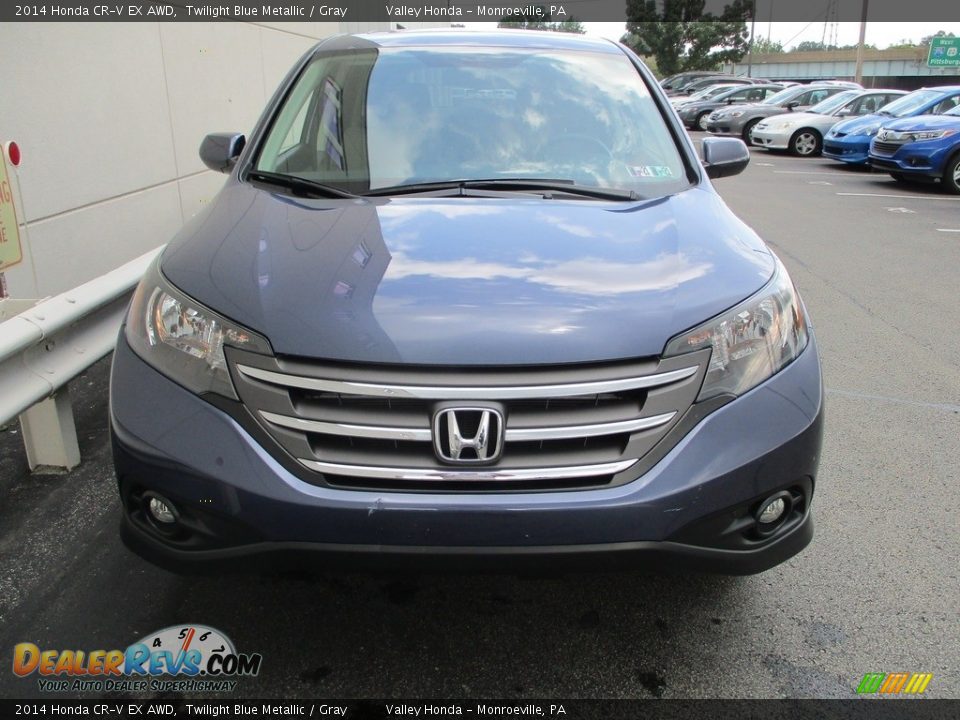 2014 Honda CR-V EX AWD Twilight Blue Metallic / Gray Photo #7