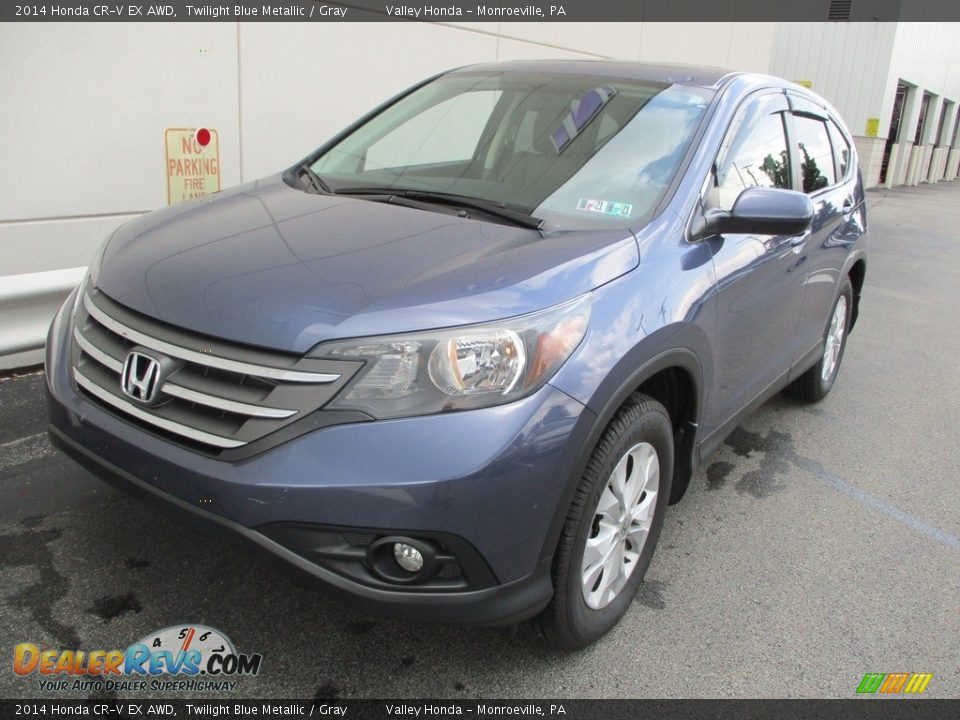 2014 Honda CR-V EX AWD Twilight Blue Metallic / Gray Photo #8
