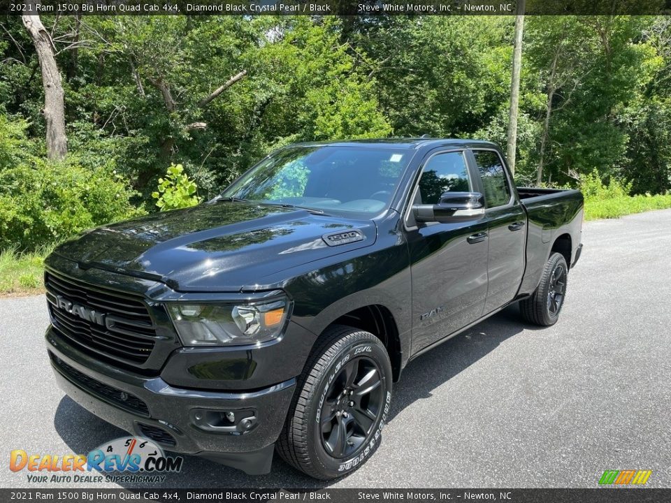 2021 Ram 1500 Big Horn Quad Cab 4x4 Diamond Black Crystal Pearl / Black Photo #2