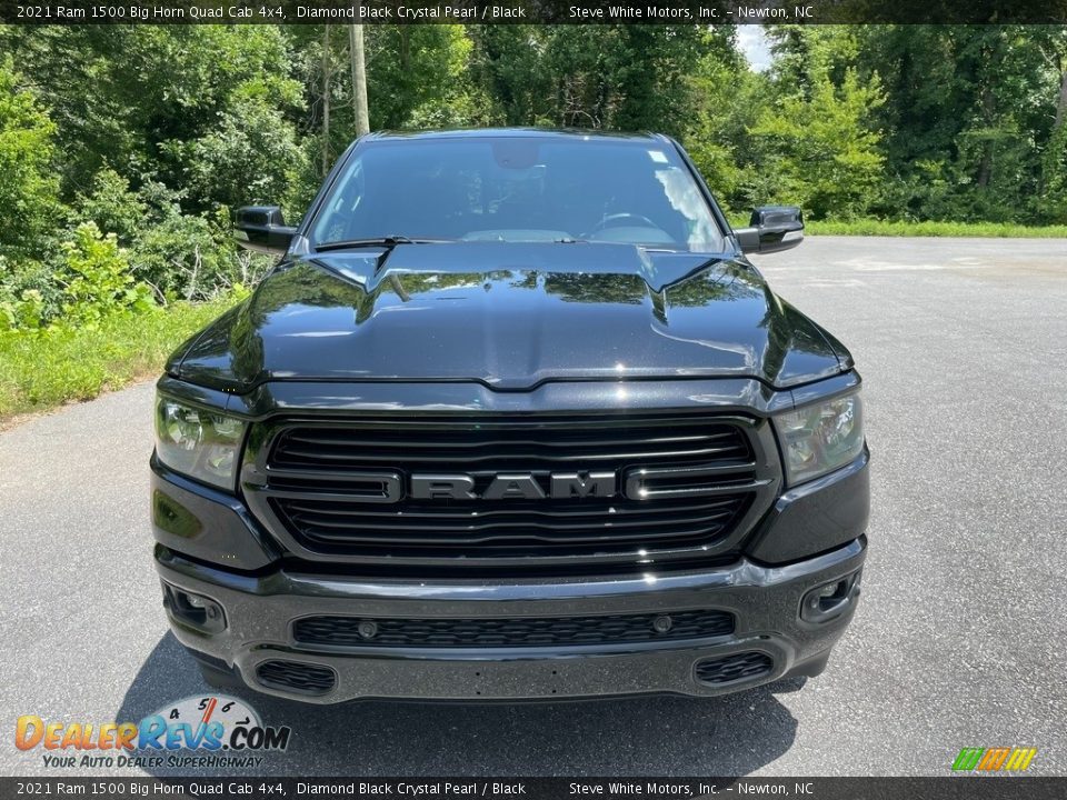 2021 Ram 1500 Big Horn Quad Cab 4x4 Diamond Black Crystal Pearl / Black Photo #3