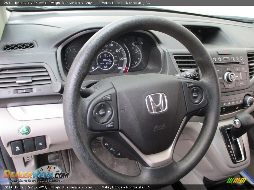 2014 Honda CR-V EX AWD Twilight Blue Metallic / Gray Photo #13