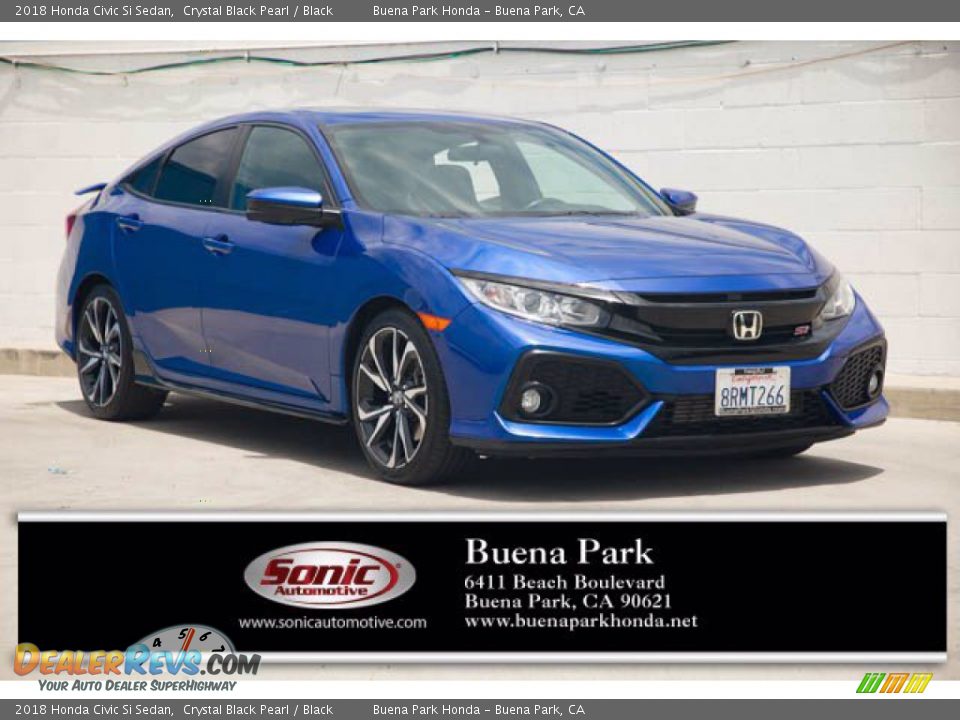 2018 Honda Civic Si Sedan Crystal Black Pearl / Black Photo #1