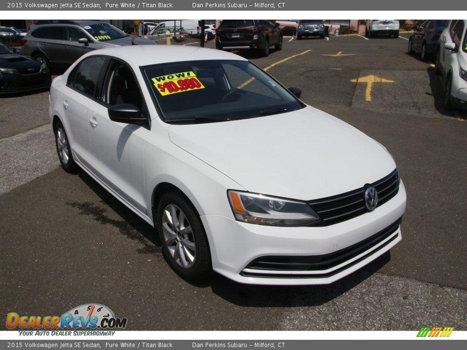 2015 Volkswagen Jetta SE Sedan Pure White / Titan Black Photo #3