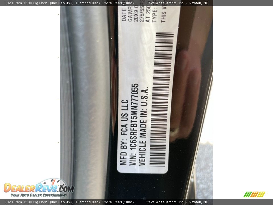 2021 Ram 1500 Big Horn Quad Cab 4x4 Diamond Black Crystal Pearl / Black Photo #33