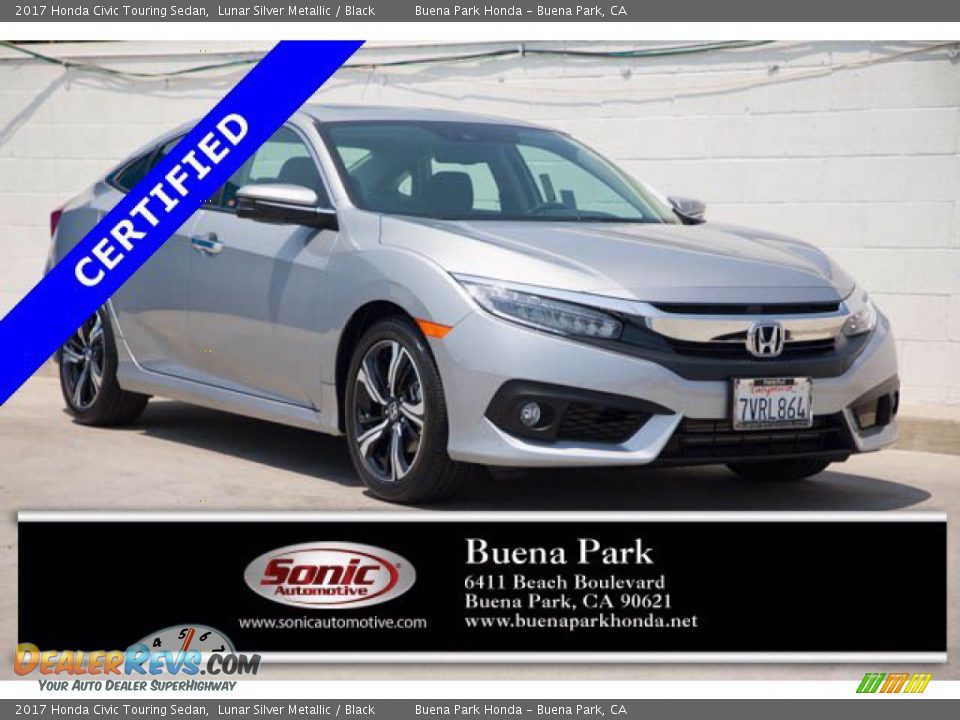 2017 Honda Civic Touring Sedan Lunar Silver Metallic / Black Photo #1