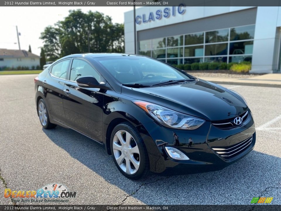 2012 Hyundai Elantra Limited Midnight Black / Gray Photo #1