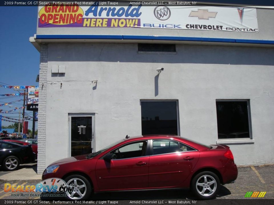2009 Pontiac G6 GT Sedan Performance Red Metallic / Light Taupe Photo #3