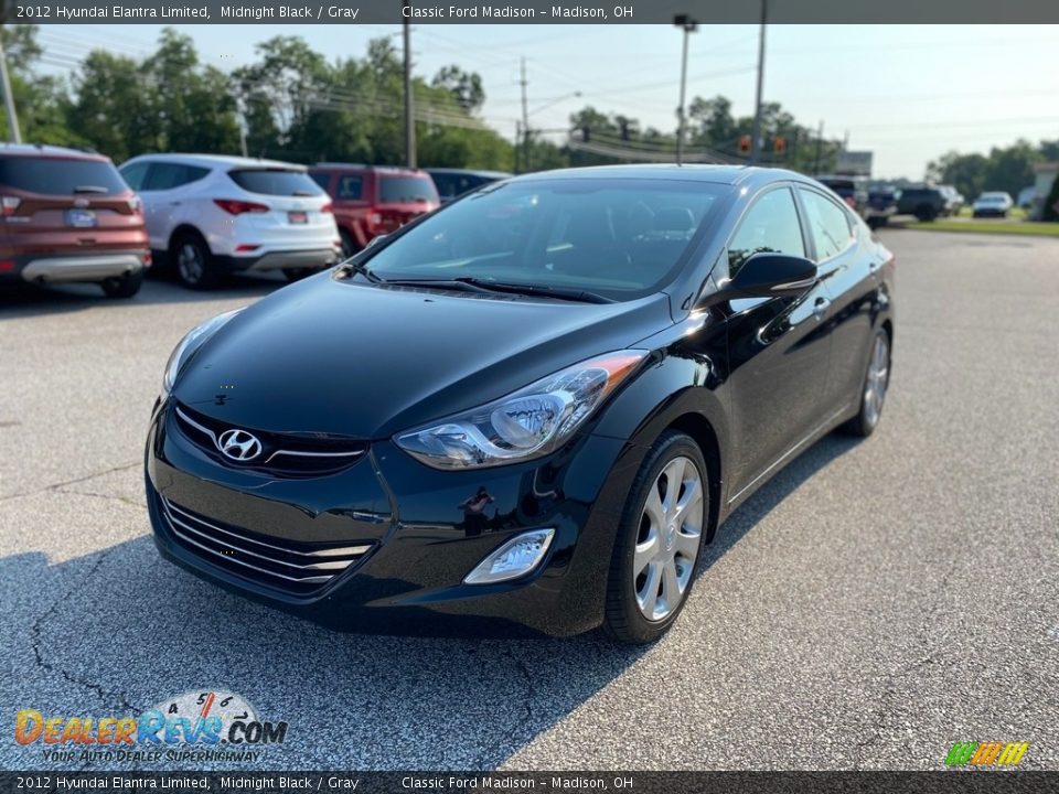 2012 Hyundai Elantra Limited Midnight Black / Gray Photo #2