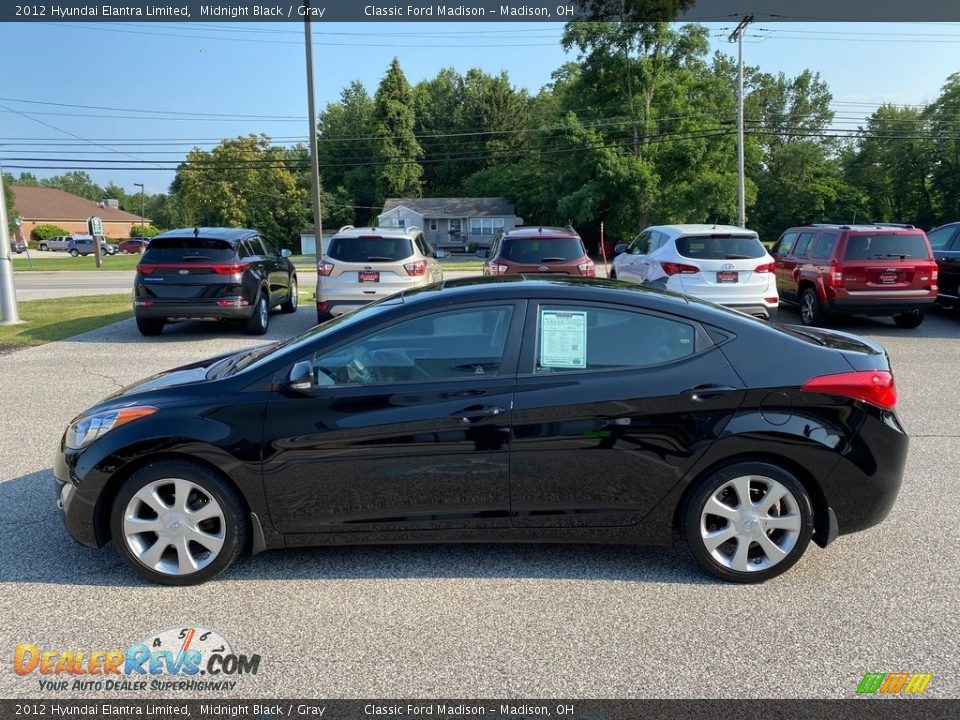 2012 Hyundai Elantra Limited Midnight Black / Gray Photo #3
