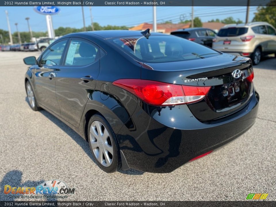 2012 Hyundai Elantra Limited Midnight Black / Gray Photo #6