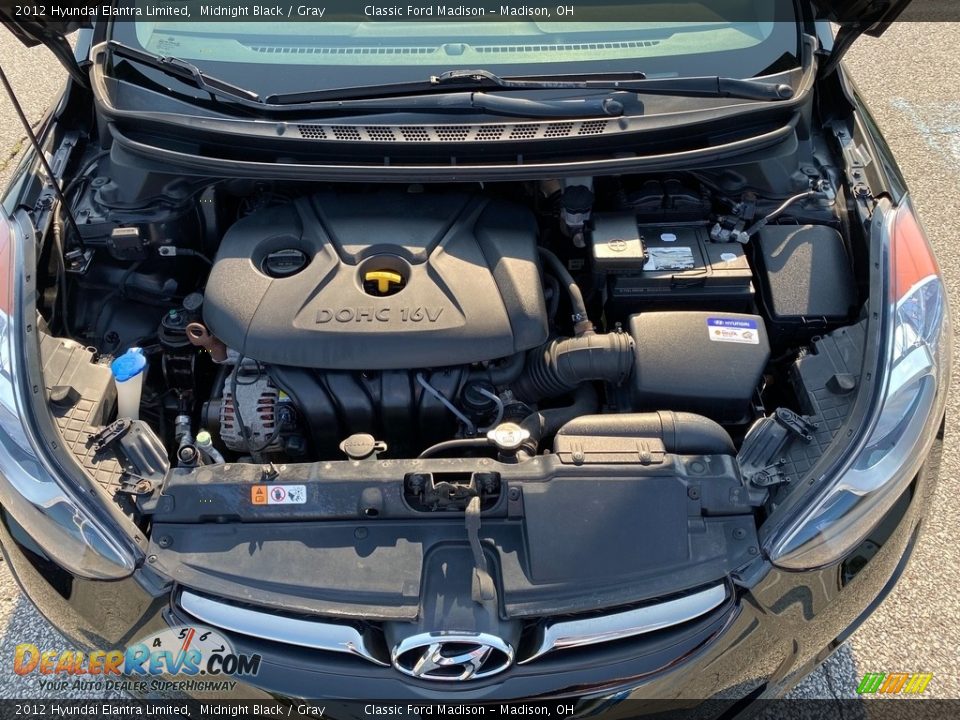 2012 Hyundai Elantra Limited Midnight Black / Gray Photo #7