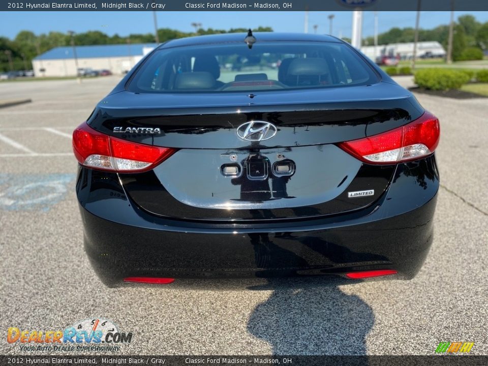 2012 Hyundai Elantra Limited Midnight Black / Gray Photo #8