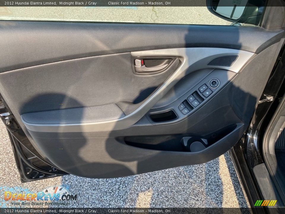 2012 Hyundai Elantra Limited Midnight Black / Gray Photo #11