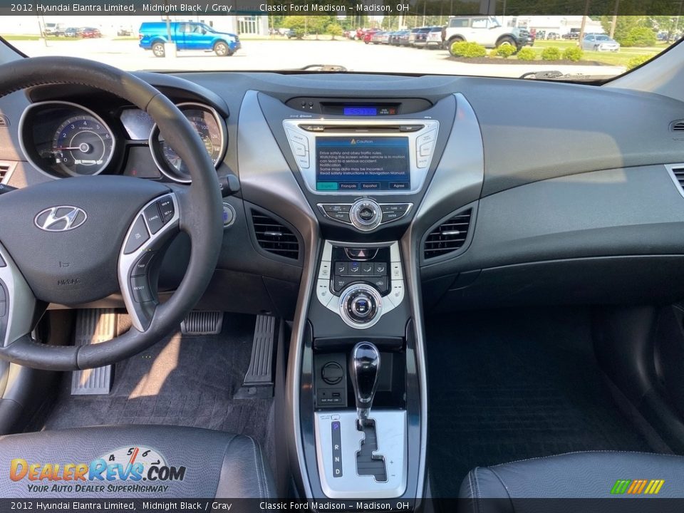 2012 Hyundai Elantra Limited Midnight Black / Gray Photo #14