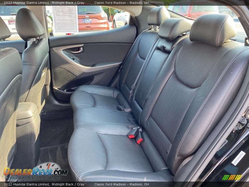 2012 Hyundai Elantra Limited Midnight Black / Gray Photo #16
