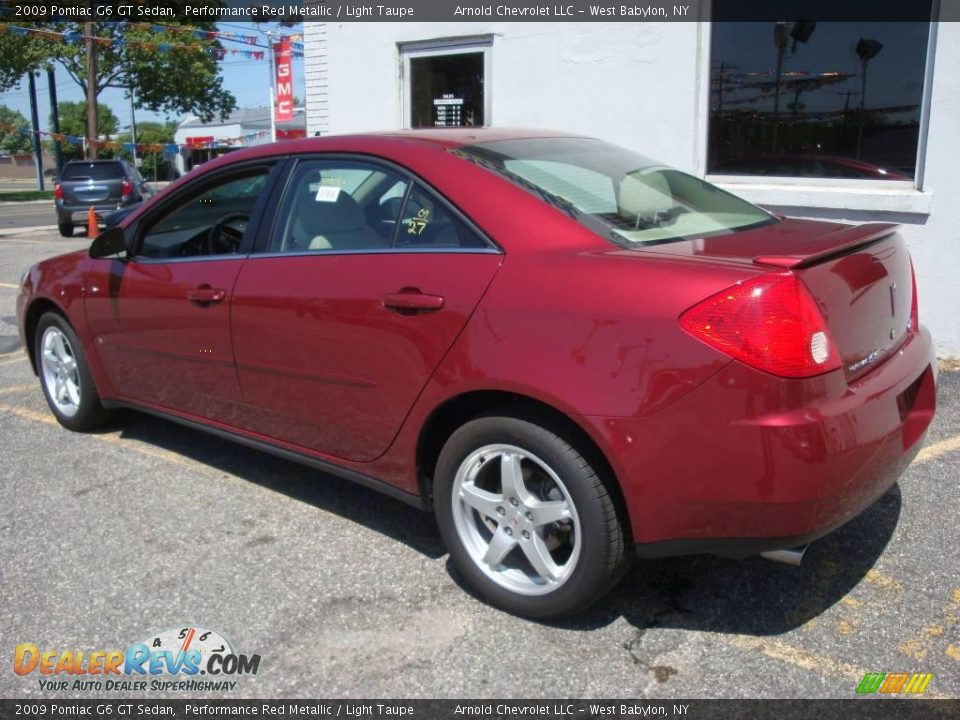 2009 Pontiac G6 GT Sedan Performance Red Metallic / Light Taupe Photo #4