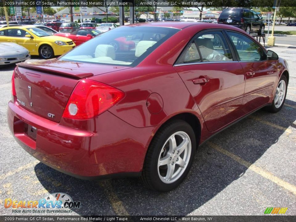 2009 Pontiac G6 GT Sedan Performance Red Metallic / Light Taupe Photo #6